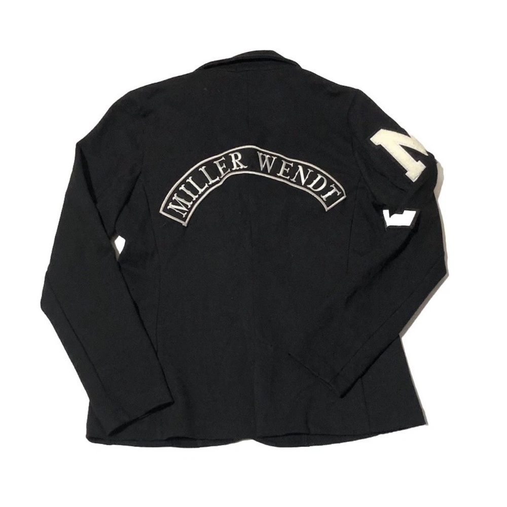 Miller Wendt Women’s Softknit Blazer Black Embroidered Patches